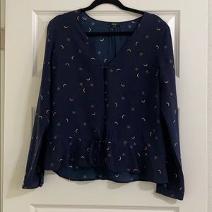Star and moon peplum blouse